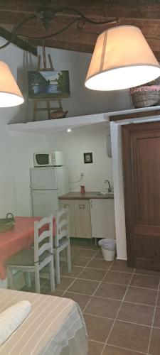 a kitchen with a table and chairs in a room at Estudio 2 Hacienda Torrepalma in Torrepalma