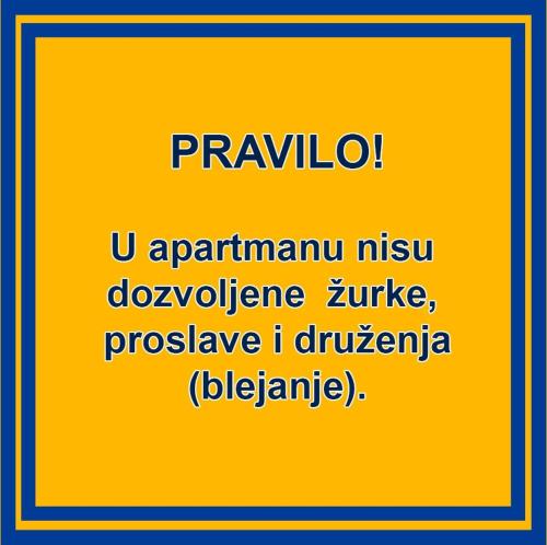 a yellow sign with the words istgivanivanivanivanholmivanholmivanivan at Djurdja Apartment Novi Sad in Novi Sad