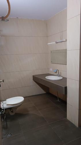 bagno con servizi igienici e lavandino di Hotel Batra a Ludhiana