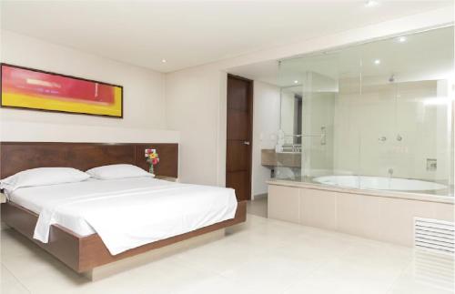 Koupelna v ubytování Hotel Romanza