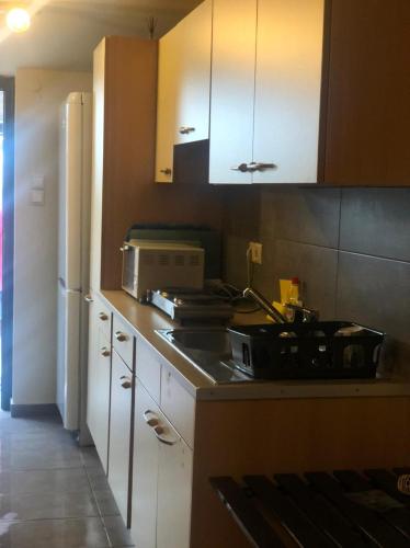 Dapur atau dapur kecil di Afisos Lux Studio - Sea front - On the Rocks Myrto