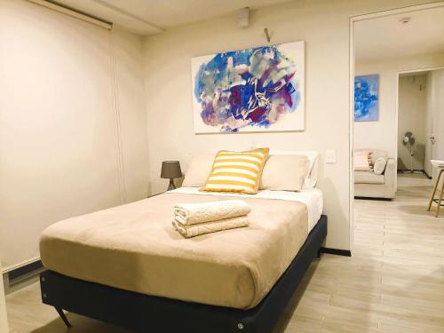 Beautiful apartment 2 BR in Barranco 객실 침대