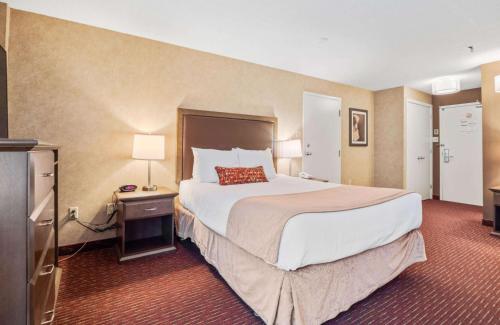 a hotel room with a large bed and a television at Best Western Plus Cairn Croft Hotel in Niagara Falls