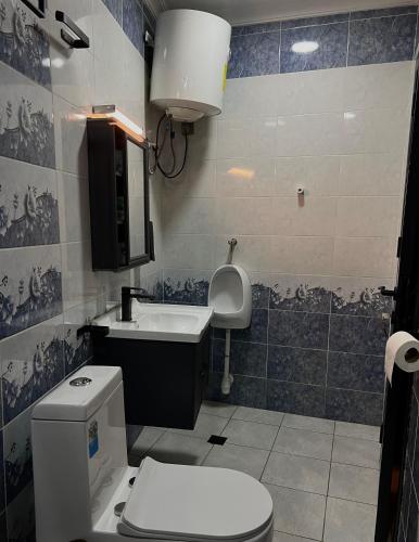 a bathroom with a toilet and a sink at CosyNook in Kigali