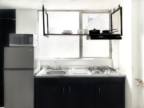 Kuchyň nebo kuchyňský kout v ubytování Departamentos H72