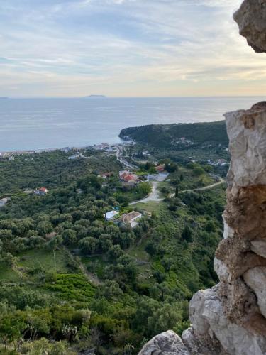 a view from the edge of a cliff at GKOROS HOUSE OLD TOWN in Himare