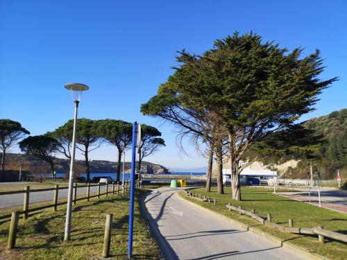 a street with trees on the side of a road at Ático con 2 terrazas, 25m2 cada una By urban hosts in Górliz-Elexalde