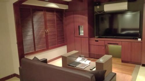 TV a/nebo společenská místnost v ubytování agehA - Adult Only-