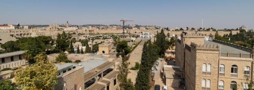 an aerial view of a city with buildings at King David Apartment - J&J in Jerusalem