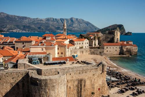 a view of the old city of dubrovnik from the city walls at Avala Resort & Villas in Budva