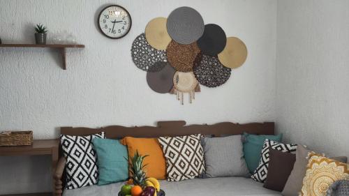 Ruang duduk di Evdoxia's Mochlos House