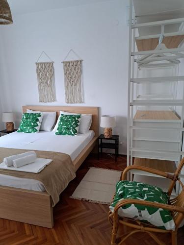 a bedroom with a bunk bed and a ladder at Guesthouse Tamara in Lovište