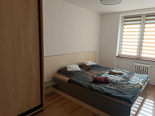 Un pat sau paturi într-o cameră la Apartman Yullia Ostrava City