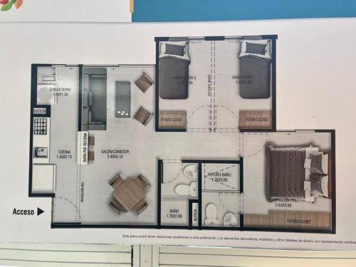 Κάτοψη του Apartamento campestre a 5 min del parque