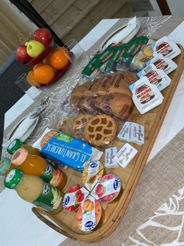 a table with a tray of different types of food at Il Nido in Collina in Caiazzo
