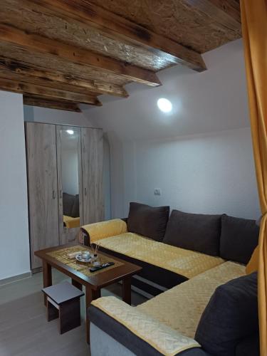 a living room with a couch and a table at Apartmani Lena in Pluzine