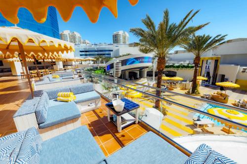 a view of the pool on the roof of a resort at Fontainebleau Las Vegas in Las Vegas