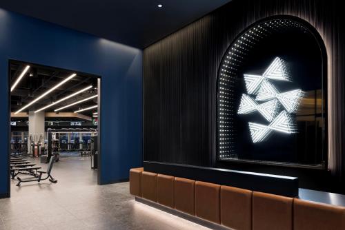 a lobby with a large window with stars on it at Fontainebleau Las Vegas in Las Vegas