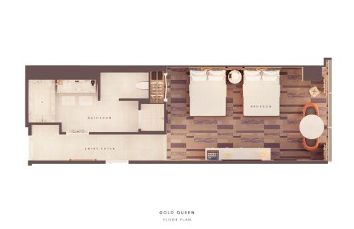 a rendering of a floor plan of a condo at Fontainebleau Las Vegas in Las Vegas