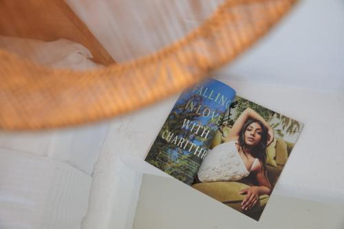 a book sitting on top of a table at Soley Naxos in Naxos Chora