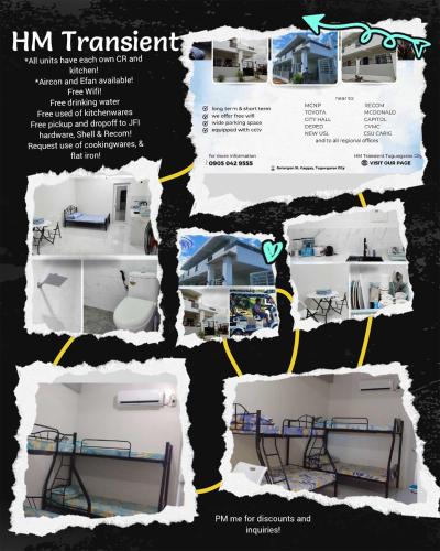 a collage of photos of a house with different information at HM transient Tuguegarao City in Tuguegarao City