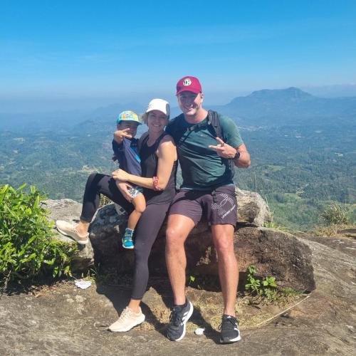 a group of people sitting on top of a rock at Mystay in Mawanella