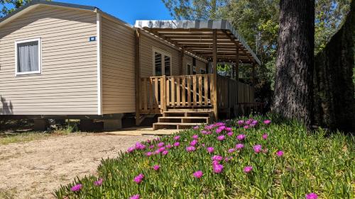 Mobil-home 40m2 au calme, plage, piscine, forêt