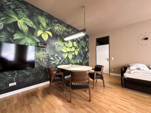 Postel nebo postele na pokoji v ubytování Exklusives Leipzig City Apartment Urban