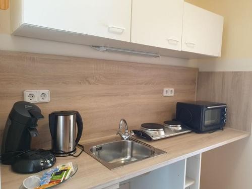 Kuchyň nebo kuchyňský kout v ubytování Strandhof Möhnesee