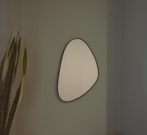a mirror on a wall next to a plant at Bugan-Villa in Athens