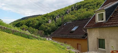 a house on the side of a hill at Ferienhaus Kallenfels in Kirn