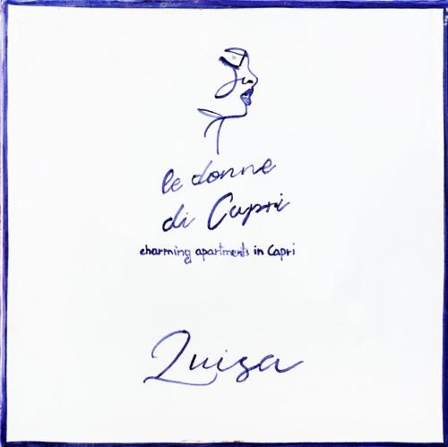 a black and white invitation with a woman on it at Le donne di Capri - Charming apartments in Capri in Capri