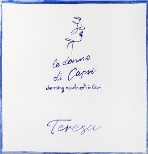 a invitation to a wedding with a drawing of a woman at Le donne di Capri - Charming apartments in Capri in Capri