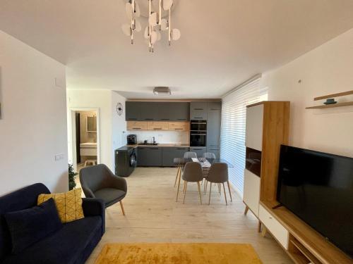Kuchyň nebo kuchyňský kout v ubytování Sonia Apartman