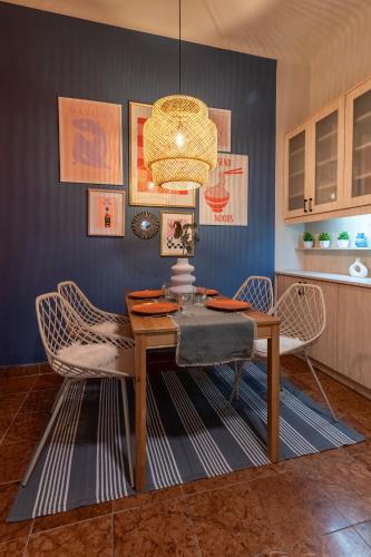a dining room with a table and chairs at Be a Budapester in Budapest