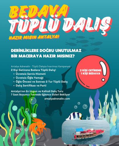 a flyer for a aquarium days event at Antalya Adrenalin in Antalya