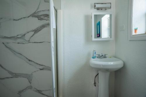 a bathroom with a shower and a sink at C4-Octopus in St. Pete Beach