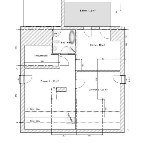a floor plan of a bathroom at Ferienwohnung Pauline in Weimar