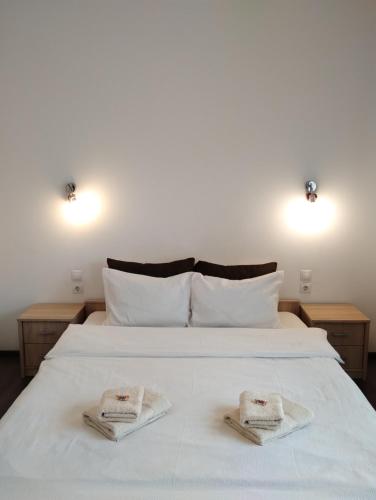 Ein Bett oder Betten in einem Zimmer der Unterkunft Casa cu Flori
