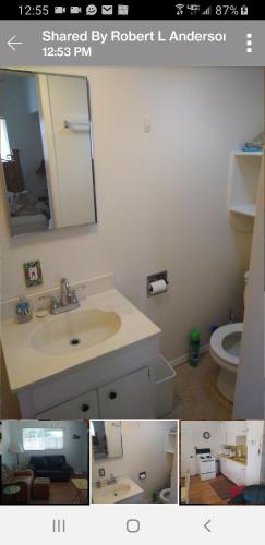a bathroom with a sink and a toilet at Redrockescapes in Sedona