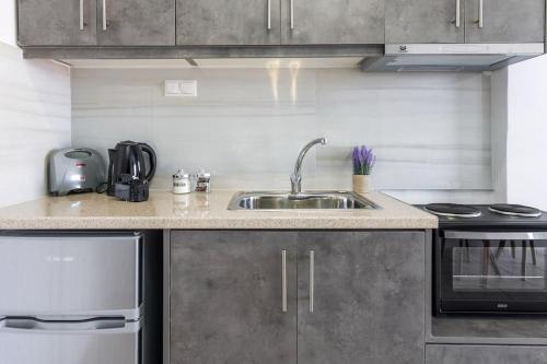 Η κουζίνα ή μικρή κουζίνα στο ilios apartment downtown sea view