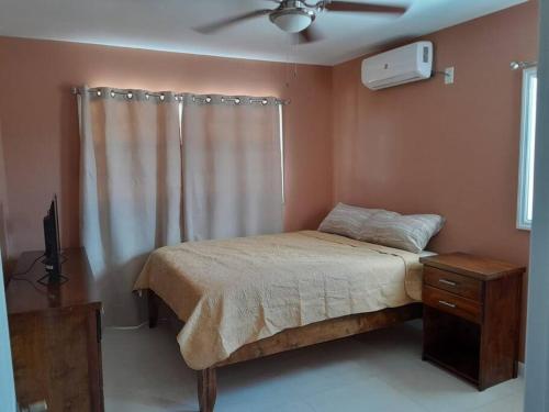 Tempat tidur dalam kamar di Exuma Bay Rentals Unit#1