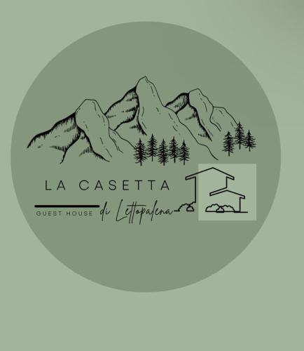 a sketch of a cabin in front of a mountain at La Casetta di Lettopalena in Lettopalena
