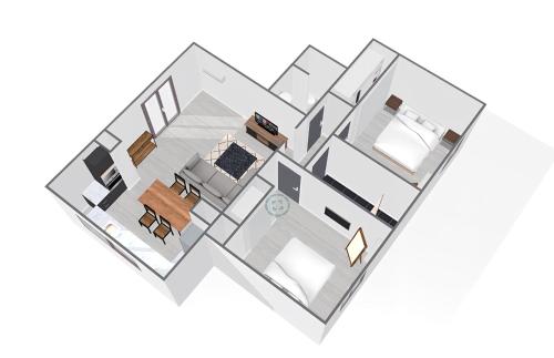 un plano del piso de una habitación en Le Moderna Cocooning - Climatisé, en Coulounieix-Chamiers