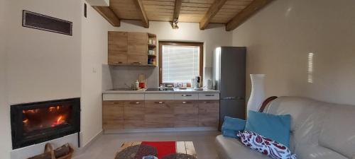 Kuchyň nebo kuchyňský kout v ubytování Domek Elza