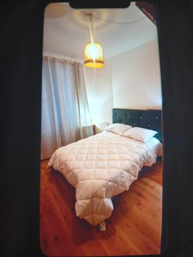 Postel nebo postele na pokoji v ubytování pavillon en entier agréable couple,
