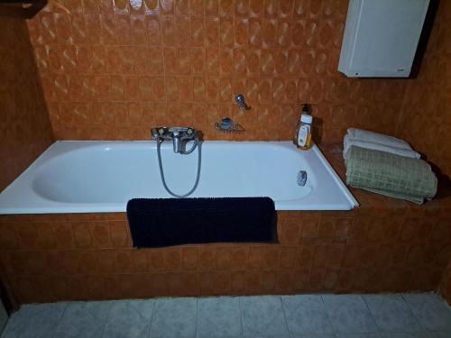 a bath tub with a faucet in a bathroom at Joli appartement in Valdeblore