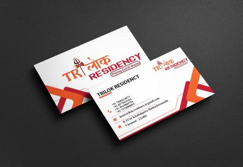 ein Flyer für ein Restaurant mit Rot und Weiß in der Unterkunft Trilok Residency - Dashashwamedh Varanasi in Varanasi
