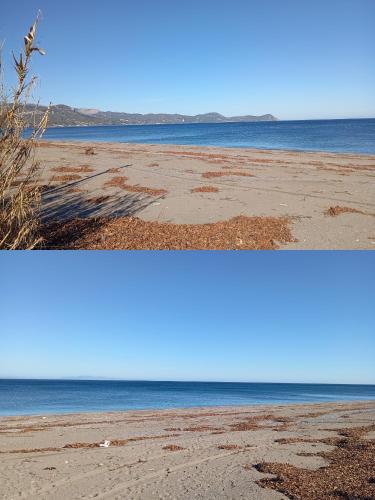 a view of the beach and the ocean at La Nature in Konístrai