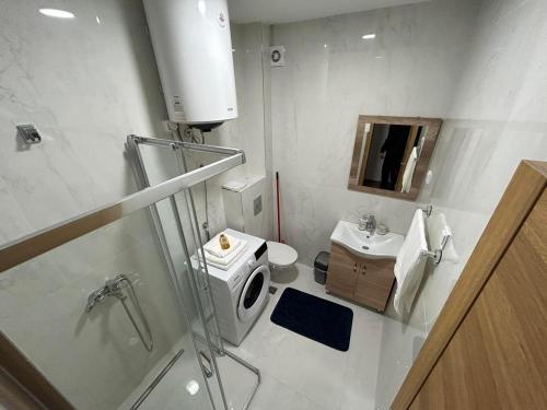 La salle de bains est pourvue de toilettes et d'un lavabo. dans l'établissement Starlight, à Kolašin